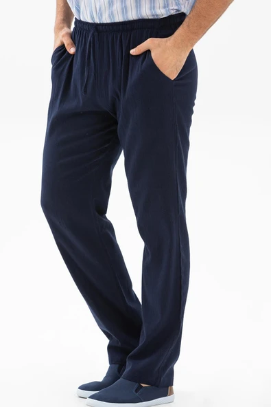 Şile Bezi Cepli Yazlık Erkek Pantolon Lacivert Lcvt 40 Lacivert - 3
