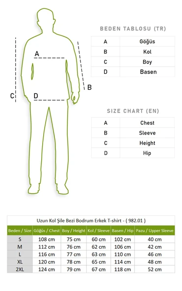 Uzun Kol Şantuklu Pamuk Bodrum Erkek Yazlık Tshirt İndigo 9009 S İndigo - Resim 4