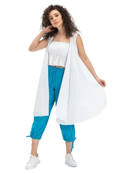 Şile Bezi Kadın Kapri Turkuaz Trkz 38 Turkuaz - Resim 6