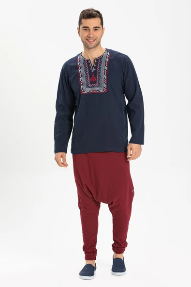 Güney Şile Bezi Yazlık Şalvar Bordo Brd S/M Bordo - 1