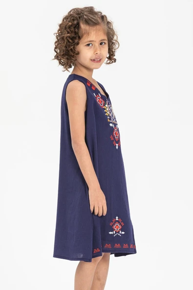 Gökçe Şile Bezi Kız Çocuk Yazlık Elbise Mor Mor 2-3 Yaş Mor - 3