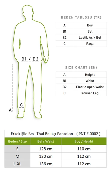 Erkek Şile Bezi Thai Balıkçı Yazlık Pantolon Turkuaz Trkz L/XL Turkuaz - 5