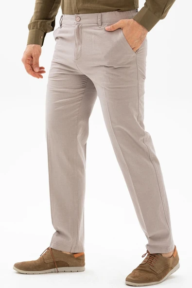 Keten Erkek Pantolon Vizon Vzn 40 Vizon - 3
