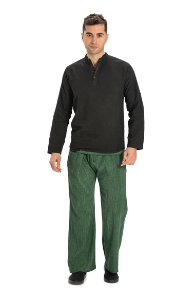Erkek Şile Bezi Thai Balıkçı Yazlık Pantolon Taşlı Yeşil Tslysl L/XL Taşlı Yeşil - 6