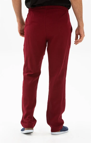 Şile Bezi Cepli Yazlık Erkek Pantolon Bordo Brd 40 Bordo - 2