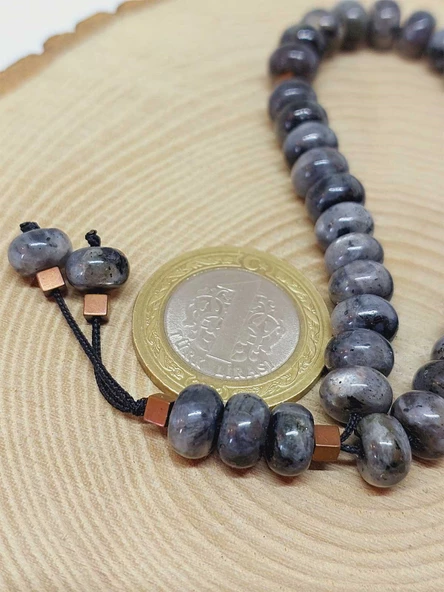 Spektrolit Taşı 33Lük Özel Kesim Minimal Tesbih (54326) - Resim 2