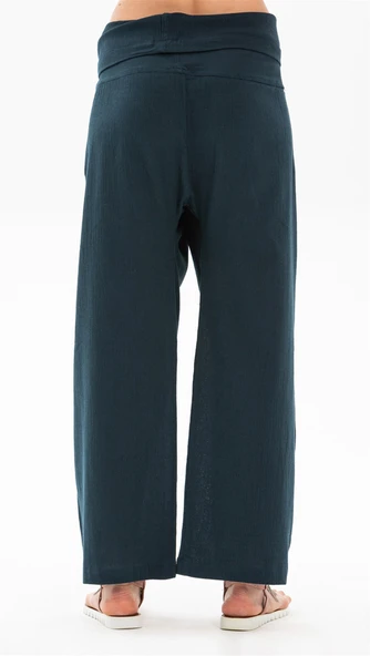 Kadın Şile Bezi Thai Balıkçı Yazlık Pantolon Petrol Ptrl L/XL Petrol - 2