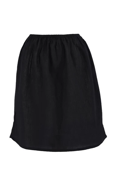 Jüpon Şile Bezi Mini Pamuk Kısa Etek Astarı Diz Boyu Kadın Jipon Siyah Syh - Resim 4