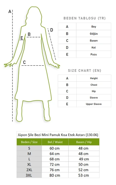 Jüpon Şile Bezi Mini Pamuk Kısa Etek Astarı Diz Boyu Kadın Jipon Krem Krm - Resim 5