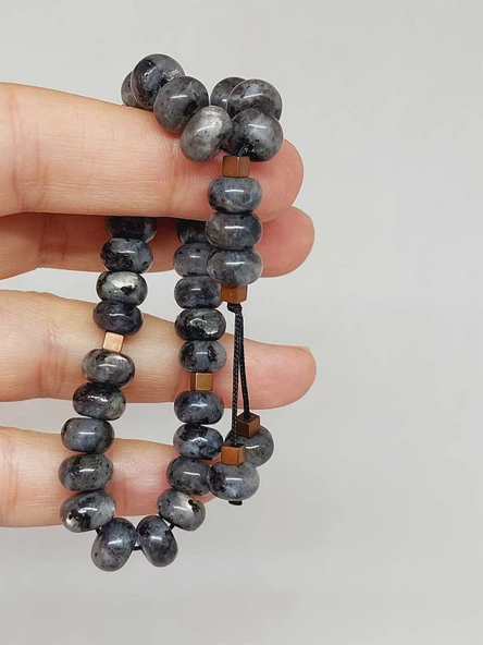 Spektrolit Taşı 33Lük Özel Kesim Minimal Tesbih (54326) - Resim 3