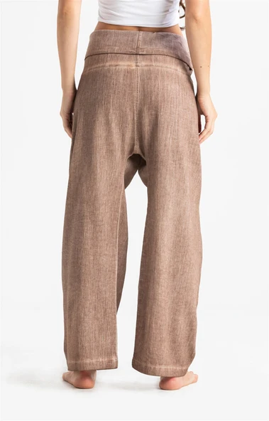 Kadın Şile Bezi Thai Balıkçı Yazlık Pantolon Kahve Khv L/XL Kahve - 3
