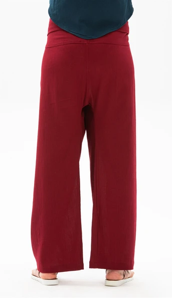 Kadın Şile Bezi Thai Balıkçı Yazlık Pantolon Bordo Brd L/XL Bordo - 3