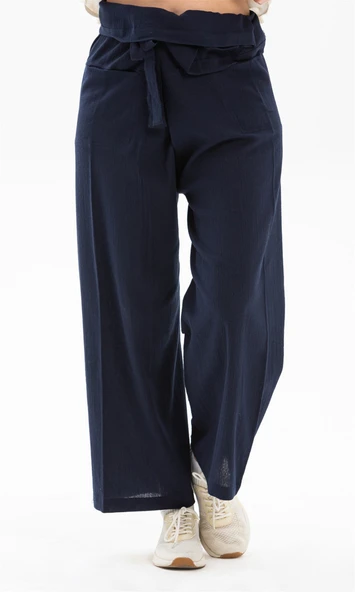 Kadın Şile Bezi Thai Balıkçı Yazlık Pantolon Lacivert Lcvt L/XL Lacivert - 4
