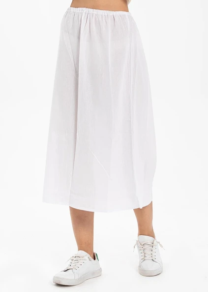 Jüpon Şile Bezi Pamuk Uzun Etek Astarı Tam Boy Jipon Beyaz Byz ürün görseli