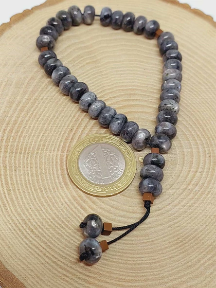 Spektrolit Taşı 33Lük Özel Kesim Minimal Tesbih (54326) - Resim 5