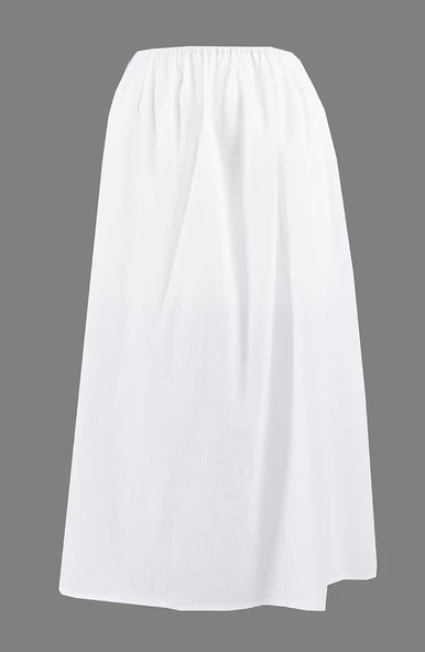 Jüpon Şile Bezi Pamuk Uzun Etek Astarı Tam Boy Jipon Beyaz Byz - Resim 4