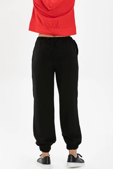 İrem Baskılı Pazen Sonbahar ve Kışlık Pantolon Siyah Syh L Siyah - 2