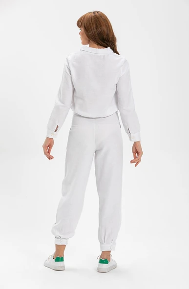 Uzun Kol İlayda Pazen Sonbahar ve Kışlık Bluz Beyaz Byz L Beyaz - 2