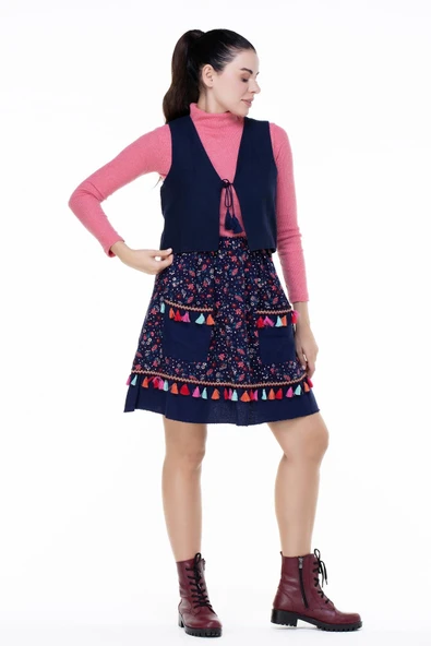 Kolsuz Necla Pazen Kısa Sonbahar ve Kışlık Yelek Lacivert Lcvt 2XL Lacivert - 2