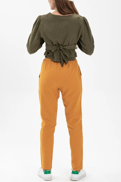 Kemerli Pazen Sonbahar ve Kışlık Pantolon Hardal Hrd 36 Hardal - 2