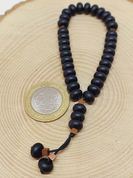 Oniks Taşı 33Lük Özel Kesim Minimal Tesbih (52948) - Resim 5