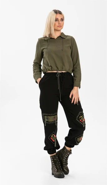 Uzun Kol İlayda Pazen Sonbahar ve Kışlık Bluz Haki Hk L Haki ürün görseli