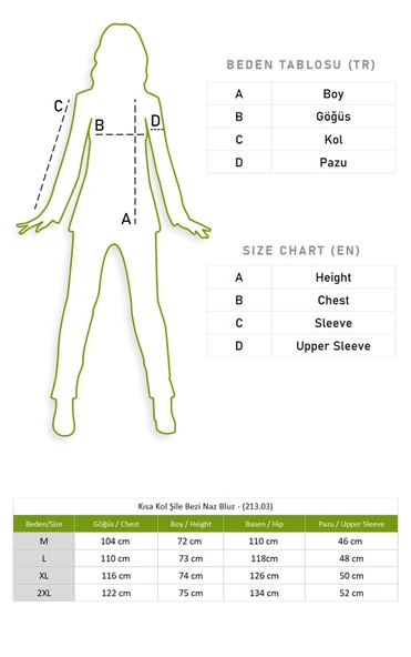 Kısa Kol Şile Bezi Naz Yazlık Bluz Kırmızı Krmz 2XL Kırmızı - Resim 5