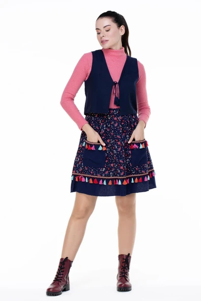 Kolsuz Necla Pazen Kısa Sonbahar ve Kışlık Yelek Lacivert Lcvt 2XL Lacivert