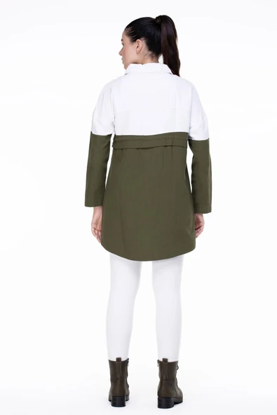 Uzun Kol Pazen Hazal Sonbahar ve Kışlık Ceket Haki Hk L/XL Haki - 2