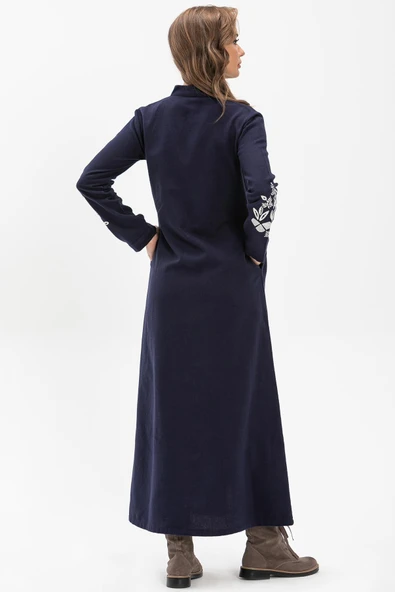 Nisa Pazen Sonbahar ve Kışlık Ferace Lacivert Lcvt - Resim 2