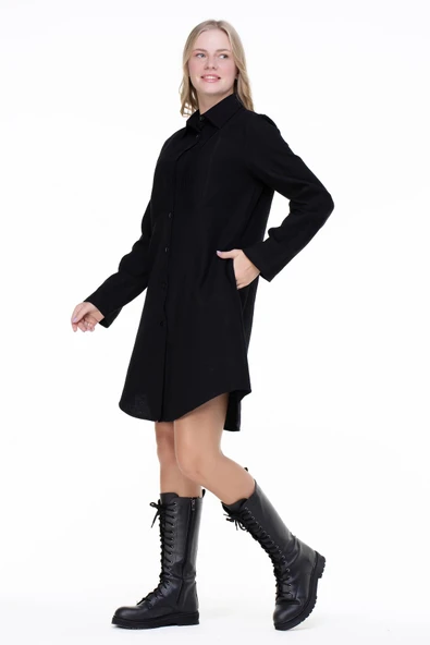 Uzun Kol Nuray Pazen Sonbahar ve Kışlık Tunik Siyah Syh 2XL-3XL Siyah - Resim 4