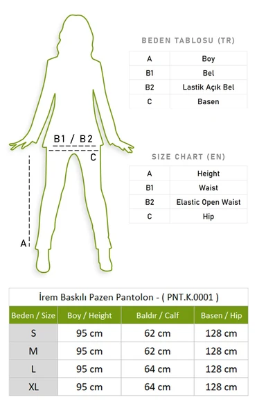 İrem Baskılı Pazen Sonbahar ve Kışlık Pantolon Beyaz Byz L Beyaz - 5