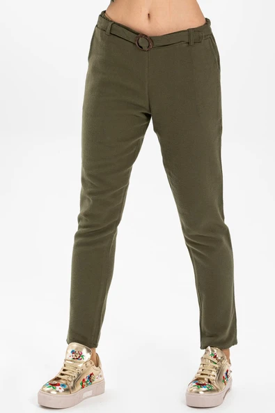 Kemerli Pazen Sonbahar ve Kışlık Pantolon Haki Hk 36 Haki