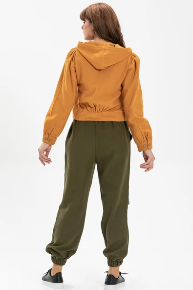 Yamalı Pazen Sonbahar ve Kışlık Pantolon Haki Hk L Haki - 2