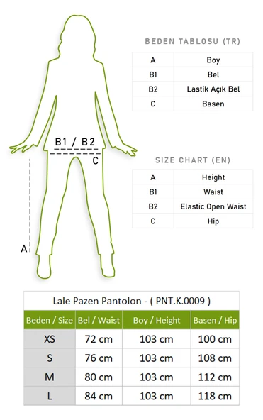 Lale Pazen Sonbahar ve Kışlık Pantolon Haki Hk L Haki - 5
