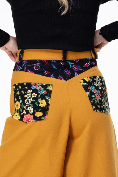 Lale Pazen Sonbahar ve Kışlık Pantolon Hardal Hrd L Hardal - 4