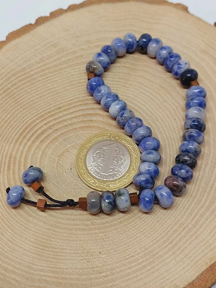 Sodalit Taşı 33Lük Özel Kesim Minimal Tesbih (54318) - Resim 5