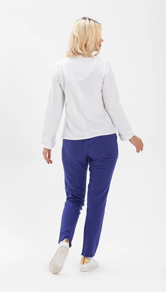 Kemerli Pazen Sonbahar ve Kışlık Pantolon Saks Sks 36 Saks - 2