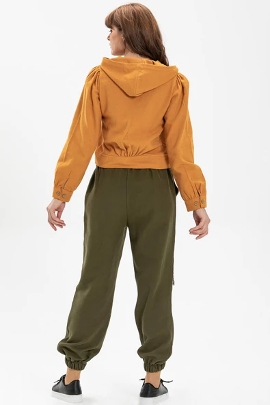 Uzun Kol Hüma Pazen Sonbahar ve Kışlık Bluz Hardal Hrd L Hardal - Resim 2