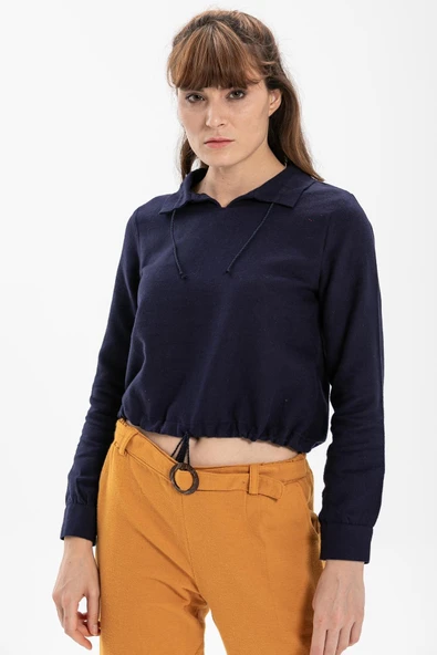 Uzun Kol İlayda Pazen Sonbahar ve Kışlık Bluz Lacivert Lcvt L Lacivert ürün görseli