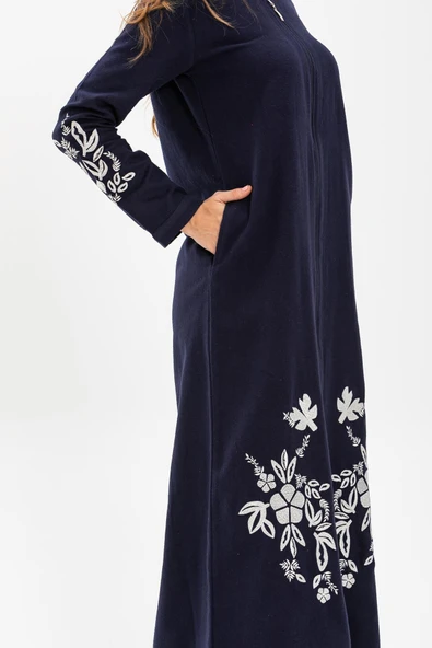 Nisa Pazen Sonbahar ve Kışlık Ferace Lacivert Lcvt - Resim 3