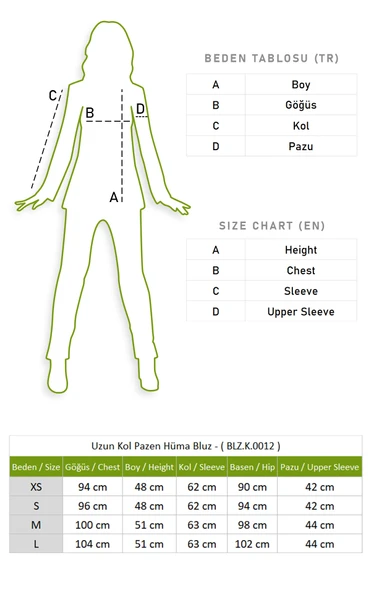 Uzun Kol Hüma Pazen Sonbahar ve Kışlık Bluz Hardal Hrd L Hardal - Resim 5