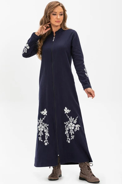 Nisa Pazen Sonbahar ve Kışlık Ferace Lacivert Lcvt - Resim 4