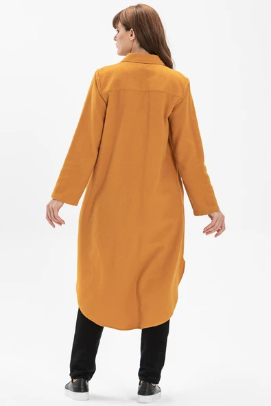 Uzun Kol Merve Pazen Sonbahar ve Kışlık Tunik Hardal Hrd 2XL Hardal - Resim 2