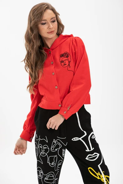 İrem Baskılı Pazen Sonbahar ve Kışlık Pantolon Siyah Syh L Siyah - 4