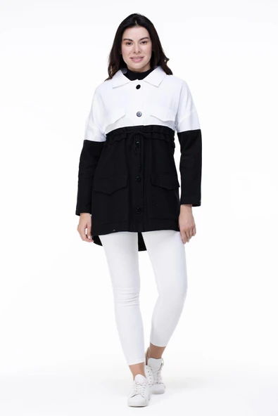 Uzun Kol Pazen Hazal Sonbahar ve Kışlık Ceket Siyah Syh L/XL Siyah - 1