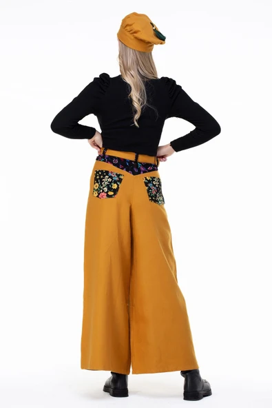 Lale Pazen Sonbahar ve Kışlık Pantolon Hardal Hrd L Hardal - 2