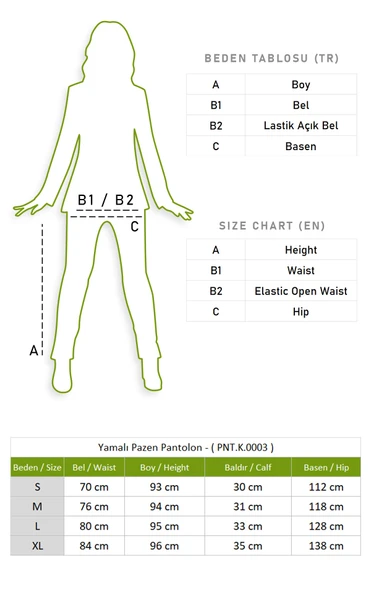 Yamalı Pazen Sonbahar ve Kışlık Pantolon Siyah Syh L Siyah - 5