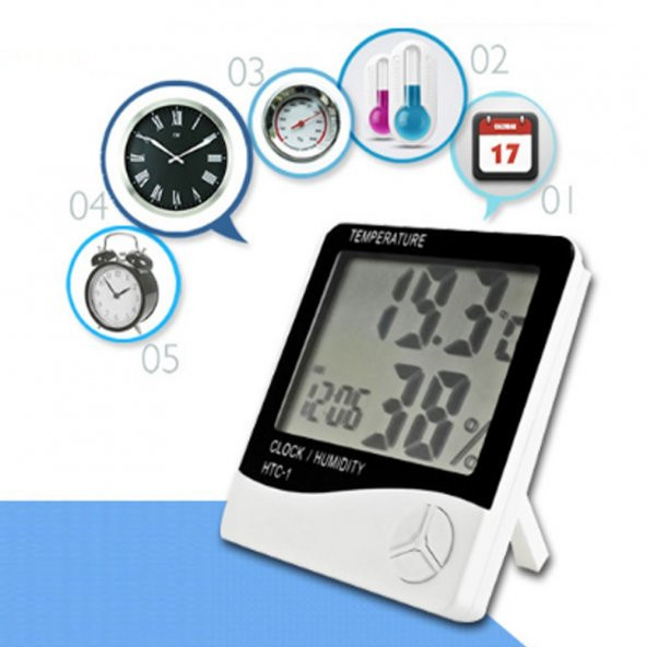Masaüstü Dijital Termometre Nem Ölçer Higrometre - Sıcaklık Ölçer
