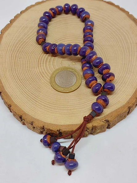 Anadolu Toprağı Serisi 33'Lük Mor Renk Tesbih 8-9mm (54262)  - Resim 6